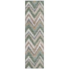 Machine Washable Indoor/Outdoor Chantille ACN2596 Green 2'3" x 7'6" Runner Rug