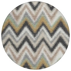 Machine Washable Indoor/Outdoor Chantille ACN2596 Gray 8' x 8' Round Rug