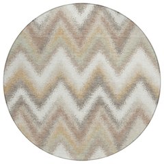Machine Washable Indoor/Outdoor Chantille ACN2596 Ivory 8' x 8' Round Rug
