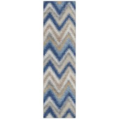 Machine Washable Indoor/Outdoor Chantille ACN2596 Blue 2'3" x 7'6" Runner Rug