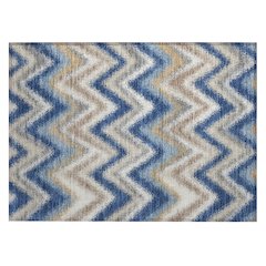 Machine Washable Indoor/Outdoor Chantille ACN2596 Blue 1'8" x 2'6" Rug