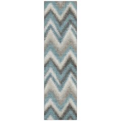 Machine Washable Indoor/Outdoor Chantille ACN2596 Teal 2'3" x 7'6" Runner Rug
