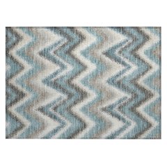Machine Washable Indoor/Outdoor Chantille ACN2596 Teal 1'8" x 2'6" Rug