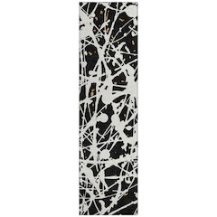 Machine Washable Indoor/Outdoor Chantille ACN2597 Black 2'3" x 7'6" Runner Rug