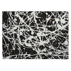 Machine Washable Indoor/Outdoor Chantille ACN2597 Black 1'8" x 2'6" Rug