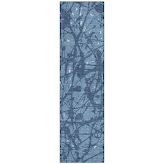 Machine Washable Indoor/Outdoor Chantille ACN2597 Blue 2'3" x 7'6" Runner Rug