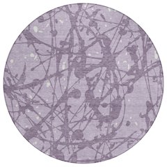 Machine Washable Indoor/Outdoor Chantille ACN2597 Purple 8' x 8' Round Rug