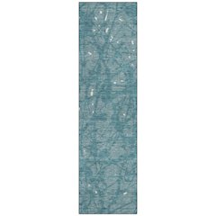 Machine Washable Indoor/Outdoor Chantille ACN2597 Teal 2'3" x 7'6" Runner Rug