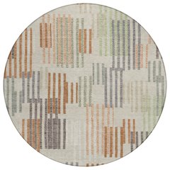 Machine Washable Indoor/Outdoor Chantille ACN2598 Brown 8' x 8' Round Rug