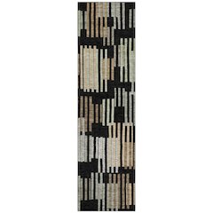 Machine Washable Indoor/Outdoor Chantille ACN2598 Black 2'3" x 7'6" Runner Rug