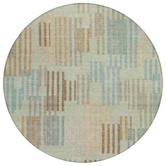 Machine Washable Indoor/Outdoor Chantille ACN2598 Green 8' x 8' Round Rug