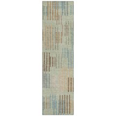 Machine Washable Indoor/Outdoor Chantille ACN2598 Green 2'3" x 7'6" Runner Rug
