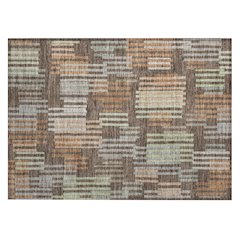 Machine Washable Indoor/Outdoor Chantille ACN2598 Brown 1'8" x 2'6" Rug