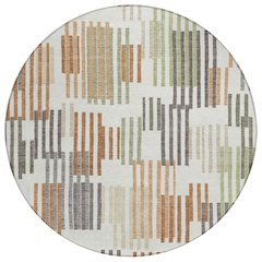 Machine Washable Indoor/Outdoor Chantille ACN2598 Ivory 8' x 8' Round Rug