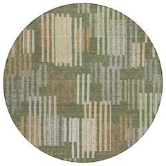 Machine Washable Indoor/Outdoor Chantille ACN2598 Green 8' x 8' Round Rug