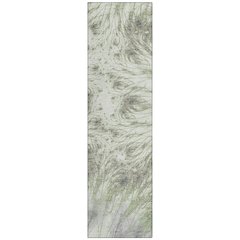 Machine Washable Indoor/Outdoor Chantille ACN2599 Green 2'3" x 7'6" Runner Rug