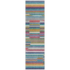 Machine Washable Indoor/Outdoor Chantille ACN2600 Teal 2'3" x 7'6" Runner Rug