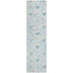 Machine Washable Indoor/Outdoor Chantille ACN2601 Teal 2'3" x 7'6" Runner Rug
