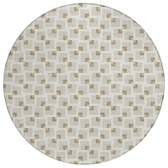 Machine Washable Indoor/Outdoor Chantille ACN2602 Brown 8' x 8' Round Rug