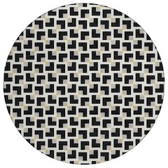 Machine Washable Indoor/Outdoor Chantille ACN2602 Black 8' x 8' Round Rug