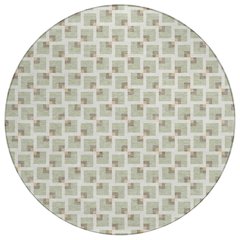Machine Washable Indoor/Outdoor Chantille ACN2602 Green 8' x 8' Round Rug