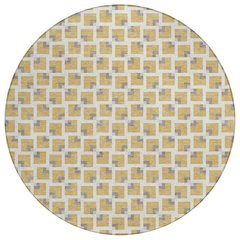 Machine Washable Indoor/Outdoor Chantille ACN2602 Gold 8' x 8' Round Rug