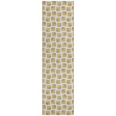 Machine Washable Indoor/Outdoor Chantille ACN2602 Gold 2'3" x 7'6" Runner Rug