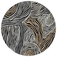 Machine Washable Indoor/Outdoor Chantille ACN2603 Black 8' x 8' Round Rug