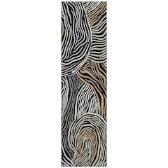 Machine Washable Indoor/Outdoor Chantille ACN2603 Black 2'3" x 7'6" Runner Rug