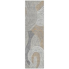 Machine Washable Indoor/Outdoor Chantille ACN2603 Gray 2'3" x 7'6" Runner Rug