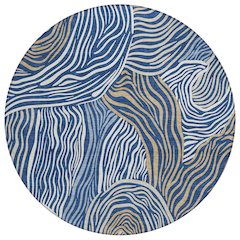 Machine Washable Indoor/Outdoor Chantille ACN2603 Blue 8' x 8' Round Rug