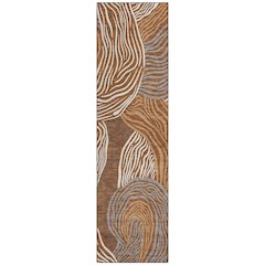 Machine Washable Indoor/Outdoor Chantille ACN2603 Orange 2'3" x 7'6" Runner Rug