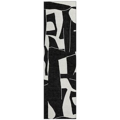 Machine Washable Indoor/Outdoor Chantille ACN2604 Black 2'3" x 7'6" Runner Rug
