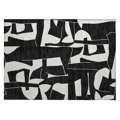 Machine Washable Indoor/Outdoor Chantille ACN2604 Black 1'8" x 2'6" Rug