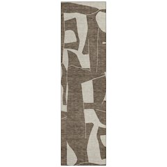 Machine Washable Indoor/Outdoor Chantille ACN2604 Brown 2'3" x 7'6" Runner Rug