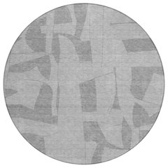 Machine Washable Indoor/Outdoor Chantille ACN2604 Gray 8' x 8' Round Rug
