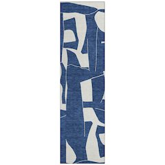 Machine Washable Indoor/Outdoor Chantille ACN2604 Blue 2'3" x 7'6" Runner Rug