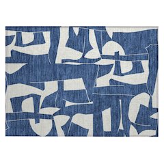 Machine Washable Indoor/Outdoor Chantille ACN2604 Blue 1'8" x 2'6" Rug