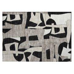 Machine Washable Indoor/Outdoor Chantille ACN2605 Black 1'8" x 2'6" Rug