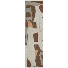 Machine Washable Indoor/Outdoor Chantille ACN2605 Brown 2'3" x 7'6" Runner Rug
