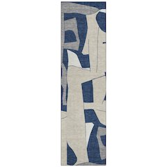 Machine Washable Indoor/Outdoor Chantille ACN2605 Blue 2'3" x 7'6" Runner Rug
