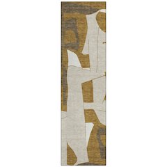 Machine Washable Indoor/Outdoor Chantille ACN2605 Gold 2'3" x 7'6" Runner Rug