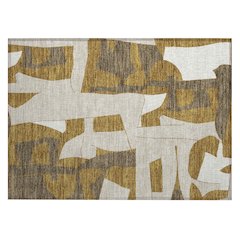 Machine Washable Indoor/Outdoor Chantille ACN2605 Gold 1'8" x 2'6" Rug