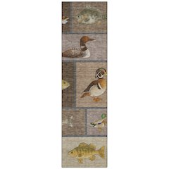 Machine Washable Indoor/Outdoor Chantille ACN2606 Brown 2'3" x 7'6" Runner Rug