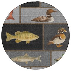 Machine Washable Indoor/Outdoor Chantille ACN2606 Gray 8' x 8' Round Rug