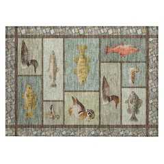 Machine Washable Indoor/Outdoor Chantille ACN2606 Green 1'8" x 2'6" Rug