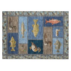 Machine Washable Indoor/Outdoor Chantille ACN2606 Blue 1'8" x 2'6" Rug