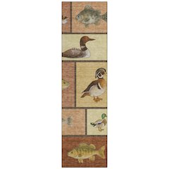 Machine Washable Indoor/Outdoor Chantille ACN2606 Orange 2'3" x 7'6" Runner Rug