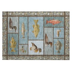 Machine Washable Indoor/Outdoor Chantille ACN2606 Teal 1'8" x 2'6" Rug