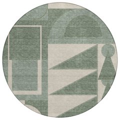 Machine Washable Indoor/Outdoor Chantille ACN2607 Green 8' x 8' Round Rug